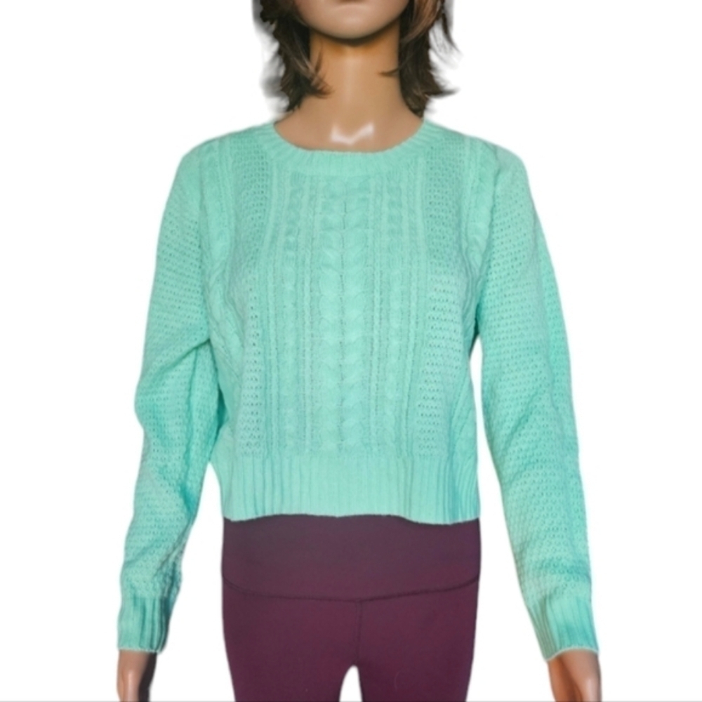 Iris Knit Cropped Crew Neck Sweater